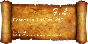 Franczia László névjegykártya